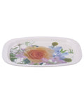 White Plastic Tray with Beautiful Flower Print