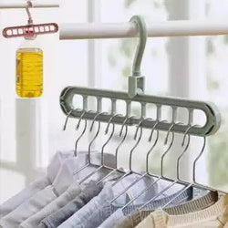 9 Holes Multi-Purpose Storage 360 Degrees Rotatable Hook Clothes Hangers For Clothes Drying Rack Plastic Hangers Multicolour Clothing Storage Magic Hanger - Hommold