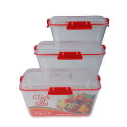 Glory Maximum Airtight Storage Containers With 4 Sided Silicone Rubber Sealed Locks - Set of 3 - Hommold