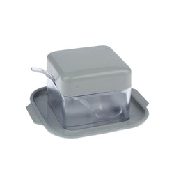 Hugo Fencee Sugar Pot Condiment Jar With Tray & Spoon 3 Pcs Set - Hommold