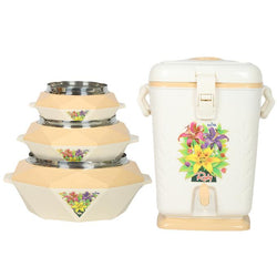 Majestic Royal Casseroles Hotpots With Crystal Glass Lids & Water Cooler Gift Set 4 Pcs - Hommold