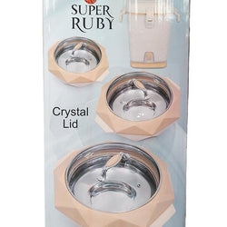 Majestic Royal Casseroles Hotpots With Crystal Glass Lids & Water Cooler Gift Set 4 Pcs - Hommold