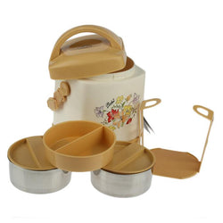 Ralph Food Lunch Carrier With 2 Stainless Steel Bowls & 1 Plastic Bowl With Partition - Hommold