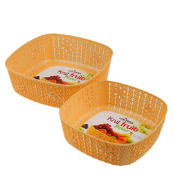 Estillo Multipurpose Square Vanity Shelf Storage Baskets - Set of 2 - Hommold