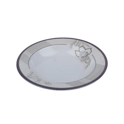 Purple Border Premium Round Melamine Deep Dinner Plates - Set of 6 - Hommold