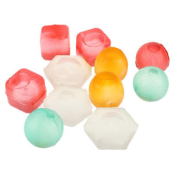 Reusable Plastic Ice Cubes, Balls & Hexagons in Assorted Colors - Pack of 11 - Hommold