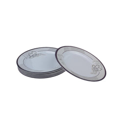 Purple Border Premium Round Melamine Dinner Plates - Set of 6 - Hommold