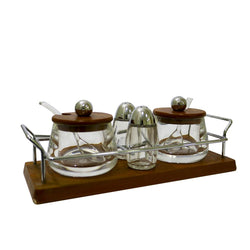 Pack Of 4 - Acrylic Sugar Pot With 02 Salt and Pepper Shakers - Hommold