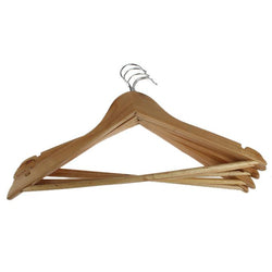 Hugo Super Elegant Luxurious Wood Hangers Solid Construction - Pack of 5 - Hommold